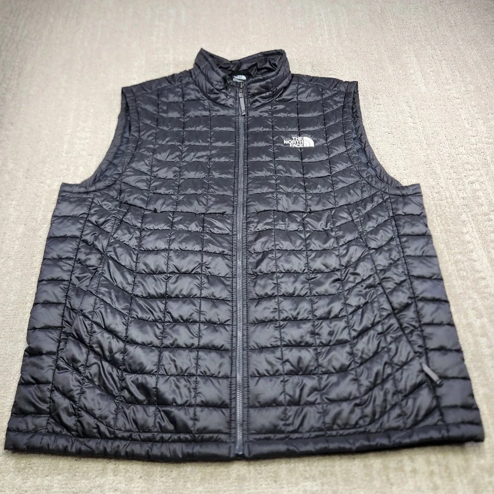 The North Face Puffer Vest Men XL Thermoball Primaloft Black Full Zip
